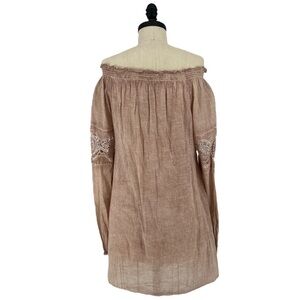 Motel Bohemian long sleeve embroidered mini dress SZ M